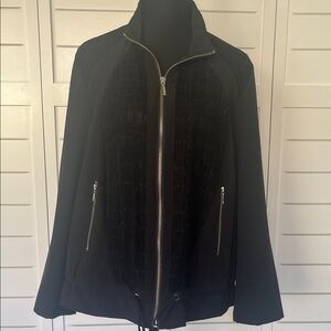 Chico’s Zenergy Neema Textured Utility Black Jacket Sz 1
